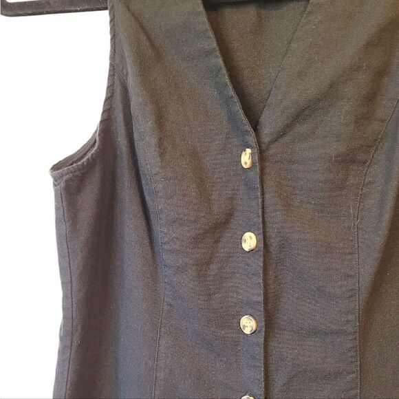 MNG Women's Black Linen Collared Mini Dress Size US 6 - Picture 4 of 5